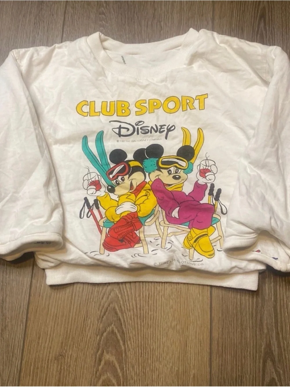 Vintage 1991 Disney Club Sport Reversible Mickey Minnie Sweatshirt Kids Rare